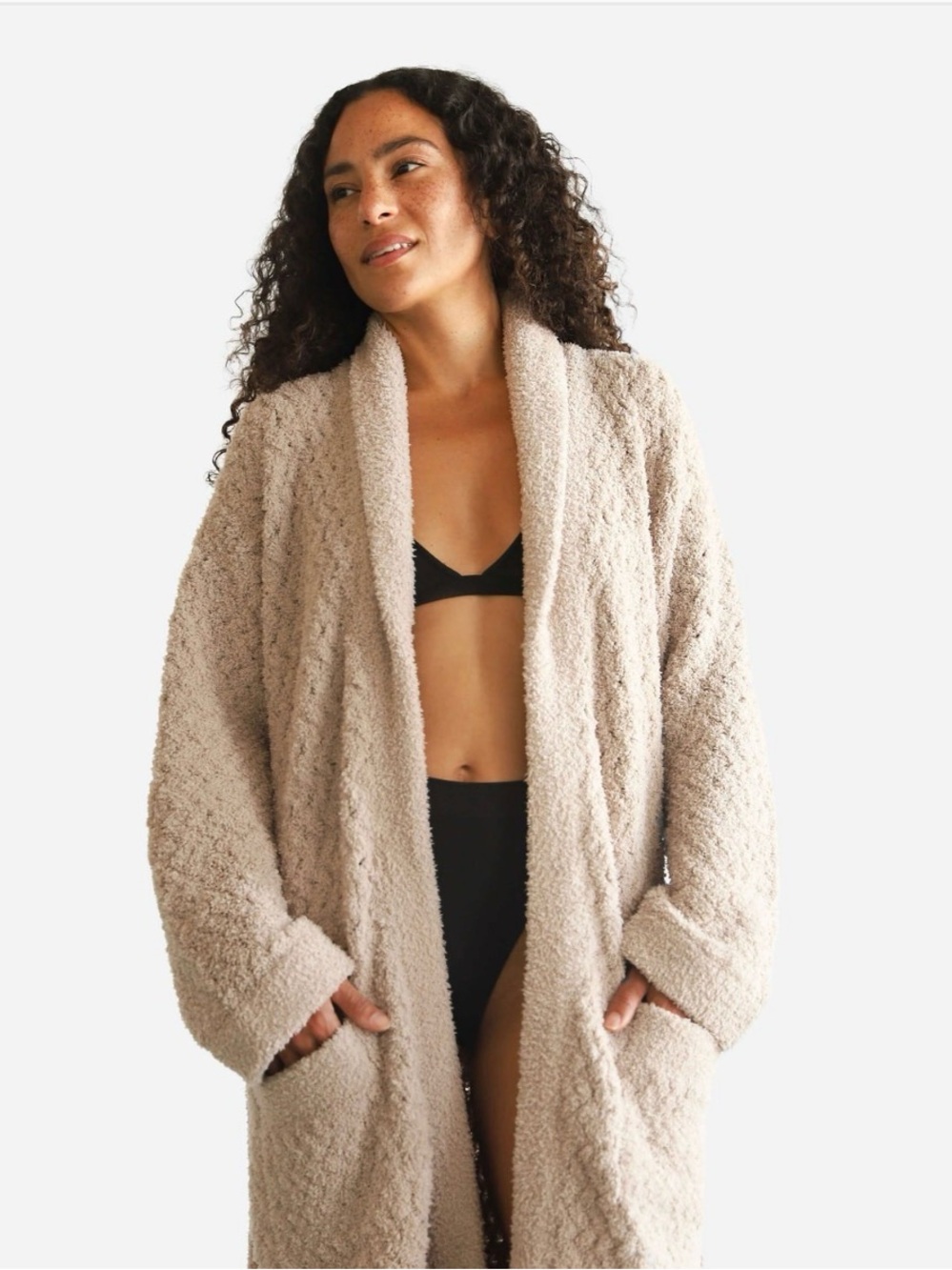 Sunday Citizen Snug Waffle Robe Taupe - Picture 3 of 5
